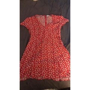 Gap red floral spring dress